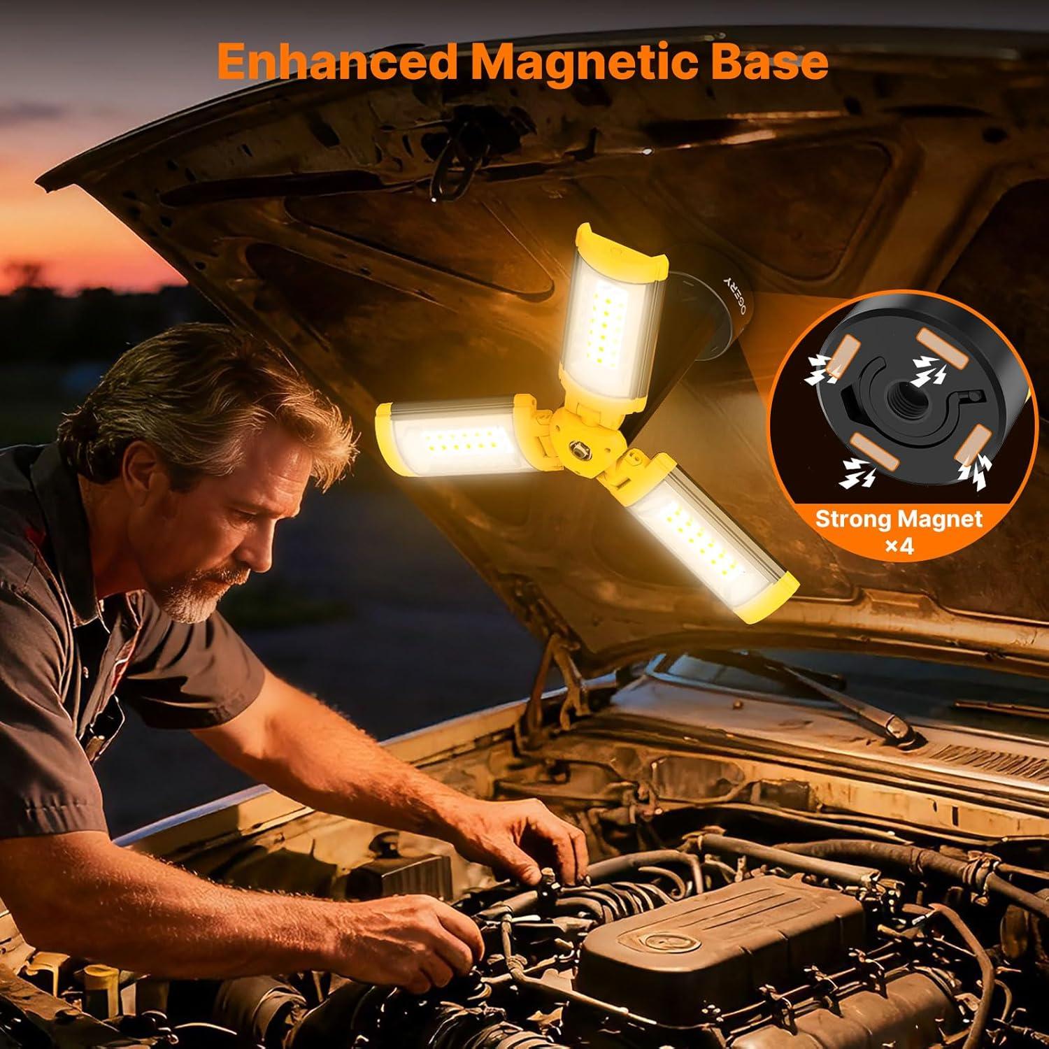image:imageOGERY Camping Lights with Remote 18000mAh Rechargeable Camping Lantern amp LED Work Light Detachable Tripod Stand up to 60 ft 3 Lamp Heads for Camping Essentials amp Emergency YellowYellow