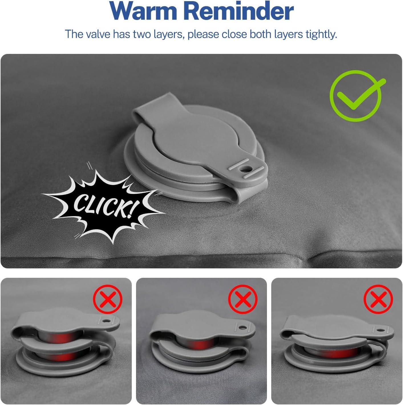 image:imageOGERY Double Sleeping Pad for Camping 6 ExtraThick Reinforced Camping Sleeping Pad with Pillows amp Builtin Foot Pump Ultralight Inflating Camping Mattress for Backpacking Tent Hiking TravelBlue