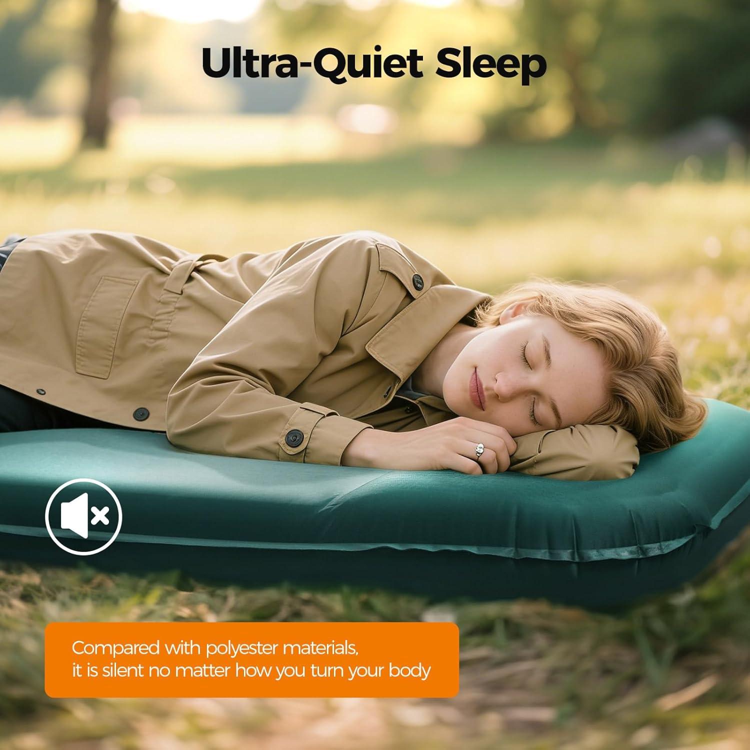 image:imageOGERY Self Inflating Sleeping Pad with Electric Pump 315 UltraThick Memory Foam Camping Pad 4 Season Camping Mattress Pad with Builtin Pillow Camping Essentials Gear for Tent Travel CarGreen