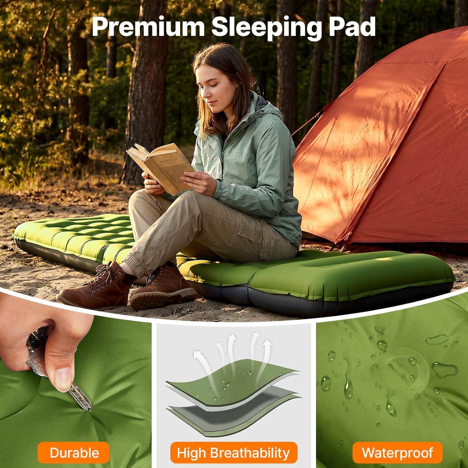 image:imageOGERY Ultralight Inflating Sleeping Pad amp Camping Lights with Remote