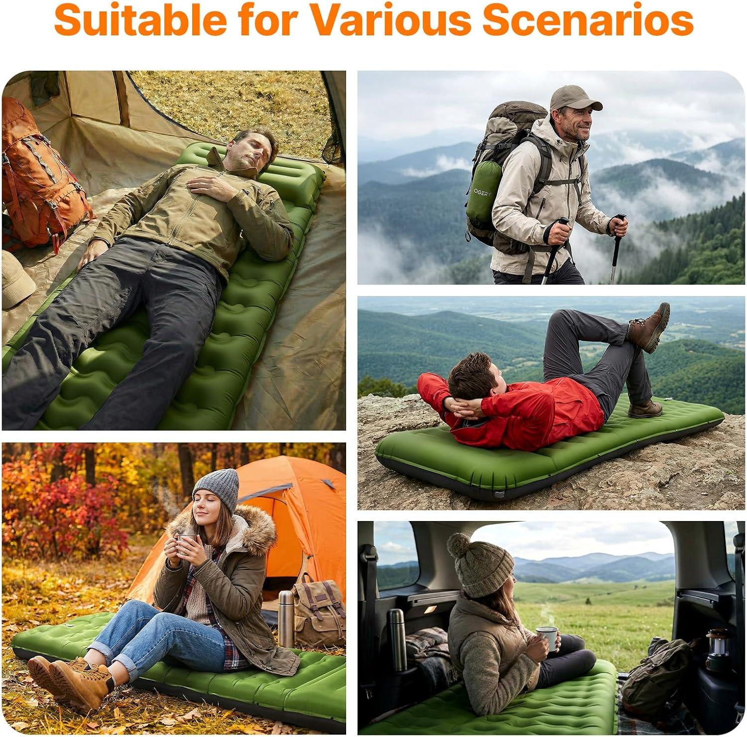 image:imageOGERY Ultralight Inflating Sleeping Pad amp Camping Lights with Remote