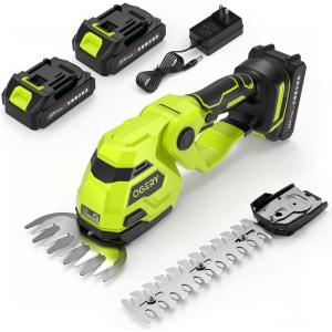 image:imageOGERY 21V Cordless Hedge Trimmer amp Grass Shears 2in1 Powerful Dual Batteries Electric Bush Trimmer with 89 Hedge Blade amp 51 Grass Trimmer Adjustable Angle Lightweight for Garden amp Lawn CareGreen