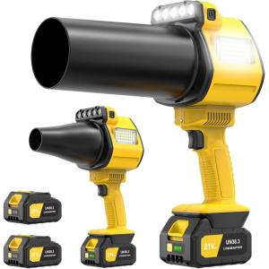 image:imageOGERY Brushless Leaf Blower Cordless with Lights Powerful Electric Leaf Blowers with 2 x 30Ah Batteries amp Fast Charging 700CFM 900G Wind Pressure Handheld Blower for Lawn Care Yard Garden GreenYellow
