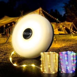 image:imageOGERY Camping String Lights 4 in 1 Quick Storage 328FT Rechargeable Tent Lights String with 8 Lighting Modes Hanging Waterproof Portable LED Lamp for Outdoor Patio Awning Garden Party EssentialsBlack