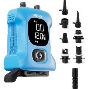 image:imageOGERY Paddle Board Electric Pump 20PSI with Safe amp Fast Dual Stage Inflation amp Deflation Max 45 SUPs LongLasting Smart AutoOff Rechargeable Compact Air Pump for Sup Inflatable Beds Tent Boats