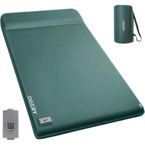image:imageOGERY Self Inflating Sleeping Pad with Electric Pump 315 UltraThick Memory Foam Camping Pad 4 Season Camping Mattress Pad with Builtin Pillow Camping Essentials Gear for Tent Travel CarGreen