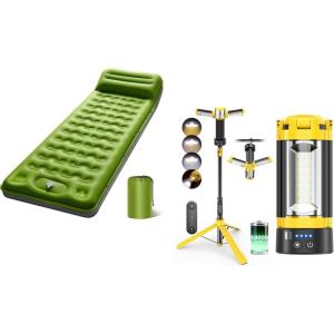 image:imageOGERY Ultralight Inflating Sleeping Pad amp Camping Lights with Remote